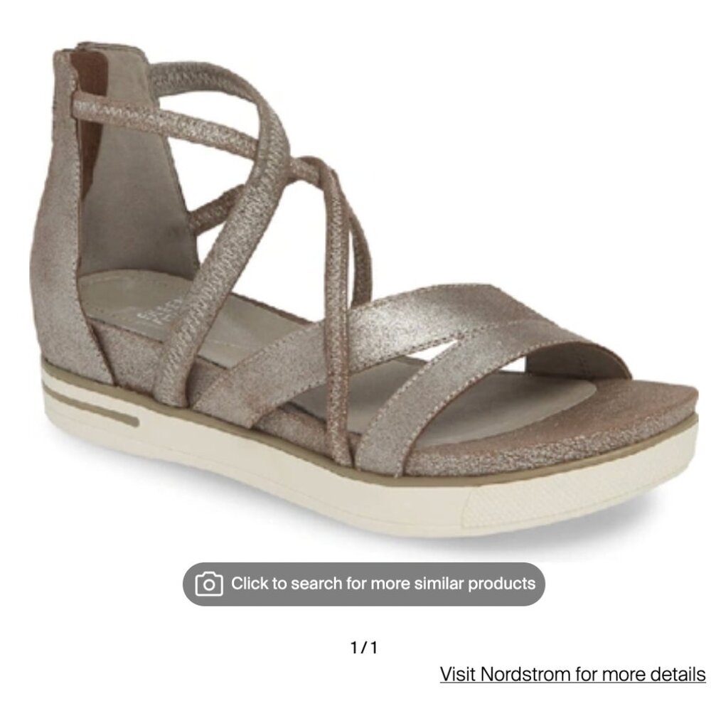 EILEEN FISHER Skip Strappy Sandal in Mica Suede 7